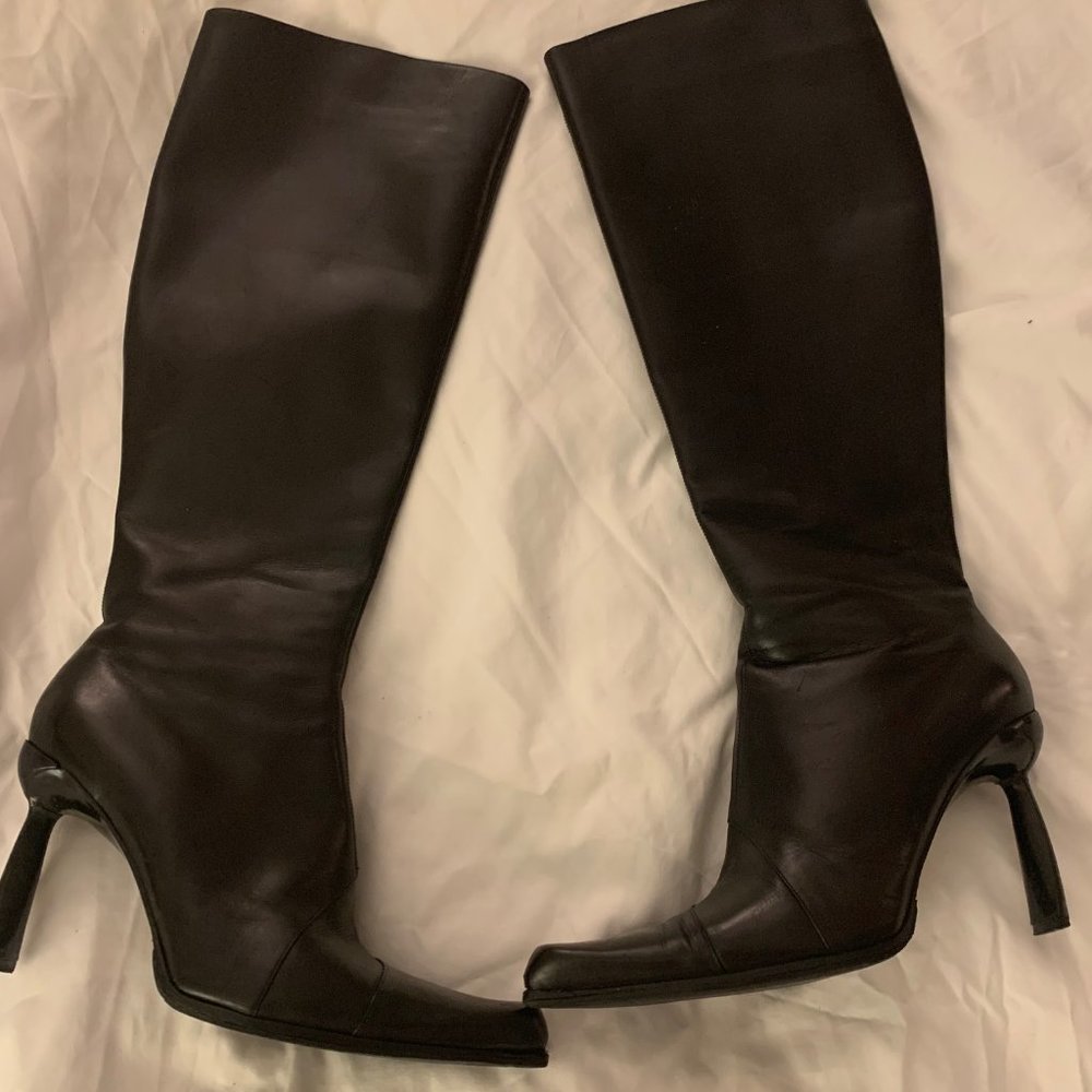 VALENTINE LEATHER ITALIAN HEEL BOOTS Sz 8.5